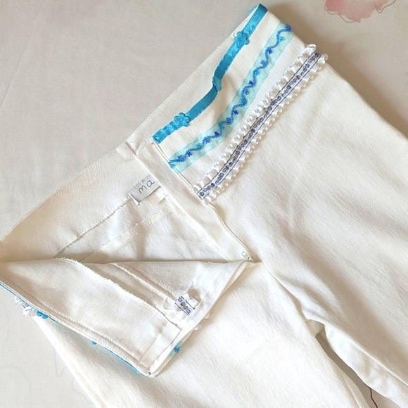 Maje white medium rise straight leg pants - Picture 5 of 11